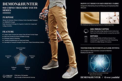 Demon&Hunter 910X Delgado Serie Pantalones Hombre Elásticoidad Casual DH9101(32)
