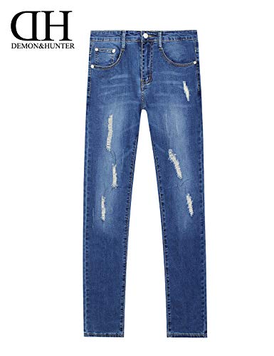 Demon&Hunter Juveniles SeriesSkinny Jeans delgado para Hombres Dh8078 X X normal Azul 33W / 32L