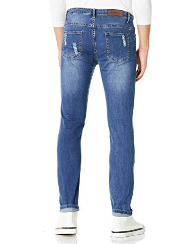 Demon&Hunter Juveniles SeriesSkinny Jeans delgado para Hombres Dh8078 X X normal Azul 33W / 32L