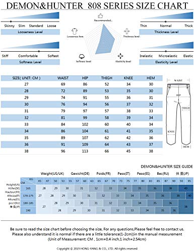 Demon&Hunter Juveniles SeriesSkinny Jeans delgado para Hombres Dh8078 X X normal Azul 33W / 32L
