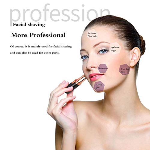 Depiladora - Cortadora de Vello Facial Lady Electric Shaver Lady Epilator Lipstick Shaver Lápiz Labial eléctrica Shaver,White