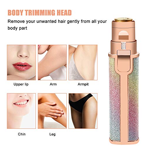 Depiladora Facial Mujer, Eléctrica Depiladora Cejas Afeitadora Removedor de Vello 2 en 1 Maquina Depilar Facial USB Recargable Impermeable Portátil sin Dolor Luz LED