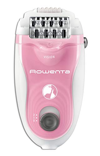 Depiladora Rowenta SILENCE SOFT EP5617F0 - Cabezal giratorio 24 pinzas de alta precisión con tecnología Micro-Contact, 2 velocidades, Sistema de masaje, Cepillo limpiador, Neceser, Cepillo Facial