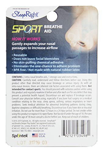 Deporte – Intra nasal respirar ayuda. Talla única. Se abre nariz por 53% para mejorar el flujo de aire, con potencial rendimiento beneficio. Ideal para Ciclismo y más deportes sin contacto.