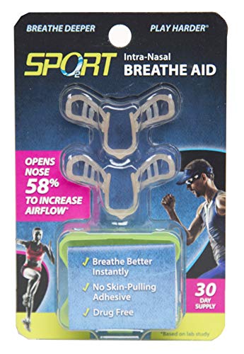 Deporte – Intra nasal respirar ayuda. Talla única. Se abre nariz por 53% para mejorar el flujo de aire, con potencial rendimiento beneficio. Ideal para Ciclismo y más deportes sin contacto.