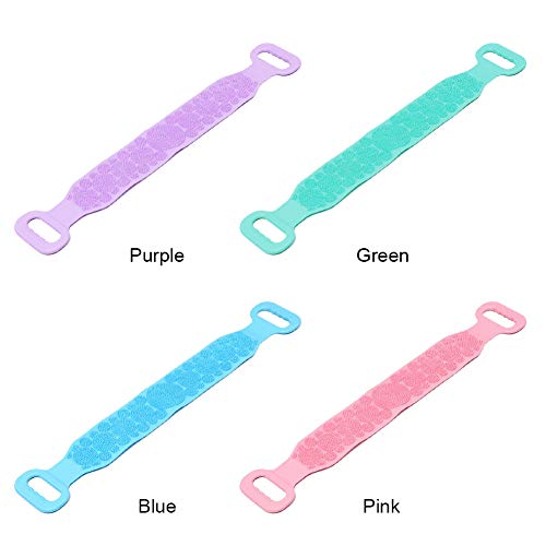 Depurador Espalda Largo, Suave, Silicona, Exfoliante, Masaje casero, Piel Duradera, Ducha Multifuncional, Doble Cara, Viaje, baño, Limpieza Corporal(Púrpura)