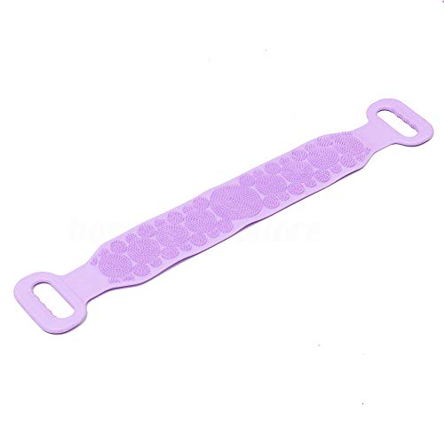 Depurador Espalda Largo, Suave, Silicona, Exfoliante, Masaje casero, Piel Duradera, Ducha Multifuncional, Doble Cara, Viaje, baño, Limpieza Corporal(Púrpura)