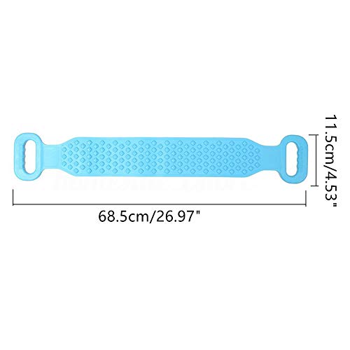 Depurador Espalda Limpieza Corporal Multifuncional Doble Cara Masaje casero Viaje Suave Silicona Ducha Piel Larga duración Exfoliante Baño(Azul)