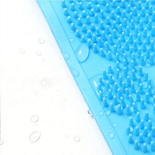 Depurador Espalda Limpieza Corporal Multifuncional Doble Cara Masaje casero Viaje Suave Silicona Ducha Piel Larga duración Exfoliante Baño(Azul)