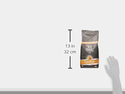 Der-Franz - Café mezcla de Arábica y Robusta, asado, frijoles enteros aromatizado con avellana natural con certificación UTZ, en grano, 1000 g