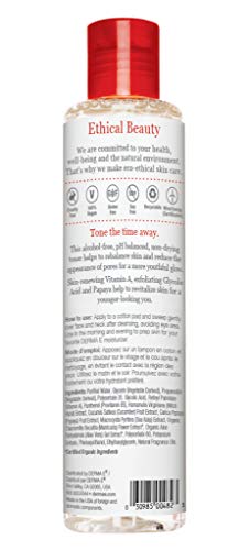 DERMA E Tóner antiarrugas con vitamina A ácido glicólico 6 oz