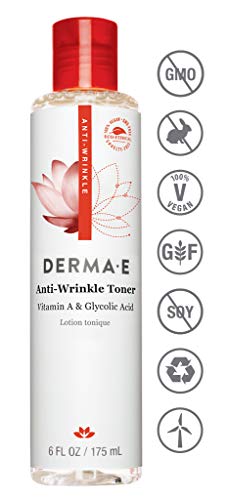 DERMA E Tóner antiarrugas con vitamina A ácido glicólico 6 oz