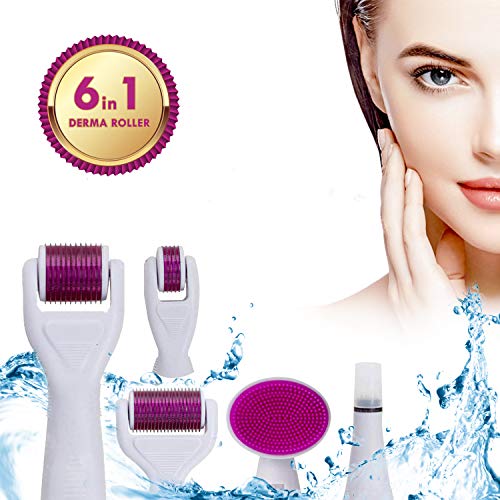 Derma Roller Facial Masajeador Facial Cepillo Facial Rodillo Masaje Antiarrugas Mujer Microagujas Facial Roller Titanio Antiedad Colageno Facial Cuerpo Labios Celulitis Cicatrices De Acne.