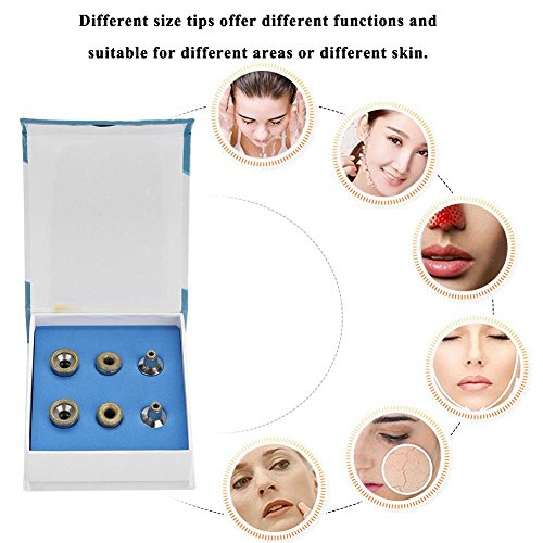 Dermabrasion Diamond Tips, Portable 6 pcs Microdermabrasion con caja Herramienta de accesorio de máquina de belleza utilizada para el cuidado de la piel, exfoliación facial