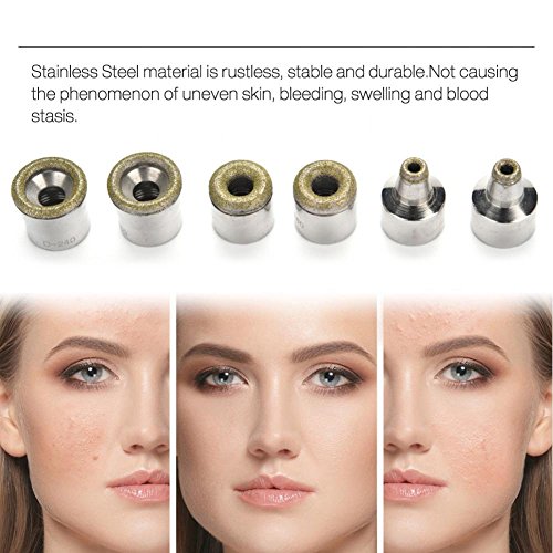 Dermabrasion Diamond Tips, Portable 6 pcs Microdermabrasion con caja Herramienta de accesorio de máquina de belleza utilizada para el cuidado de la piel, exfoliación facial