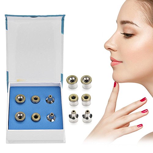 Dermabrasion Diamond Tips, Portable 6 pcs Microdermabrasion con caja Herramienta de accesorio de máquina de belleza utilizada para el cuidado de la piel, exfoliación facial