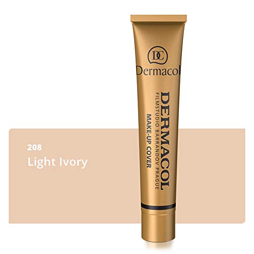 Dermacol DC Base Makeup Cover Total | Maquillaje Corrector Waterproof SPF 30 | Cubre Tatuajes, Cicatrices, Acné, Imperfecciones, Manchas en la Piel de la Cara y Cuerpo | Liquido - Mate Natural - 30g