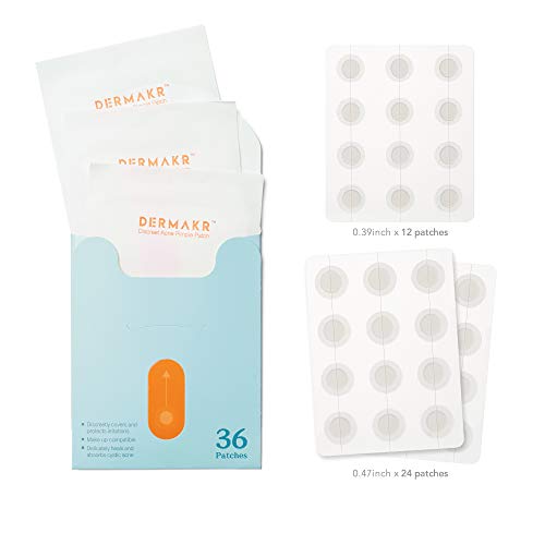 DERMAKR Discreta acné espinilla Patch | Cubierta Punto y tratamiento de solución acné quístico y acné cicatrices | Pegatinas faciales hidrocoloides | Las bacterias resistentes al agua y parches gratu
