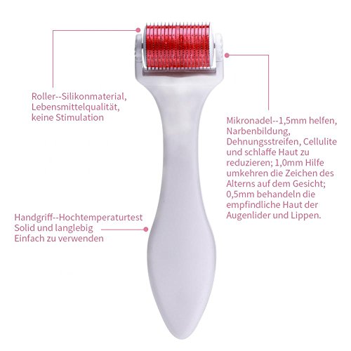 dermaroller 1.5 mm Reduce acné Roll agujas Derma Roller para la reducción de dilatación, arrugas, acné Cicatrices, celulitis, verg rößerten poros, lágrima bolsas, certificado CE