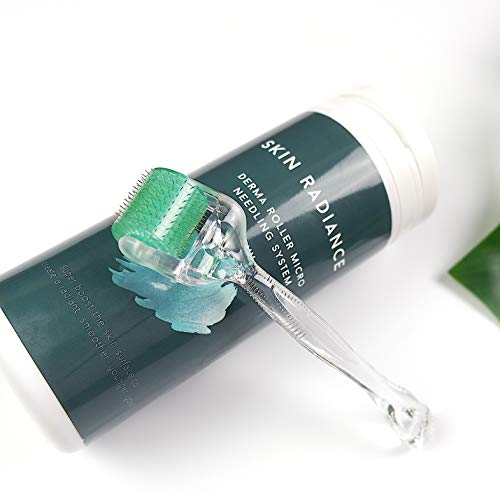 Dermaroller 1.5mm Por Skin Radiance UK - Rodillo Facial - Resultados increíbles contra las arrugas, manchas de edad, acné y cicatrices, exfoliación profunda para producir un cutis más claro!