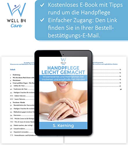 Dermatest: Excelente - Well B4® Care Guantes de algodón blanco, guantes de hilo hechos de 100% algodón para su protección cuando tenga la piel seca, 3 pares, guantes blancos, M