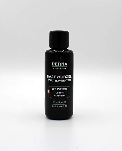 Derna Haarwurzel – Concentrado de protección – 50 ml – con bloqueador de DHT (Saw Palmetto) + cafeína + pantenol – para la protección contra la caída del cabello (hereditario)