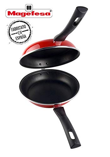 Desconocido Magefesa Praga Sartén para Tortilla, Acero, Rojo, 20_cm