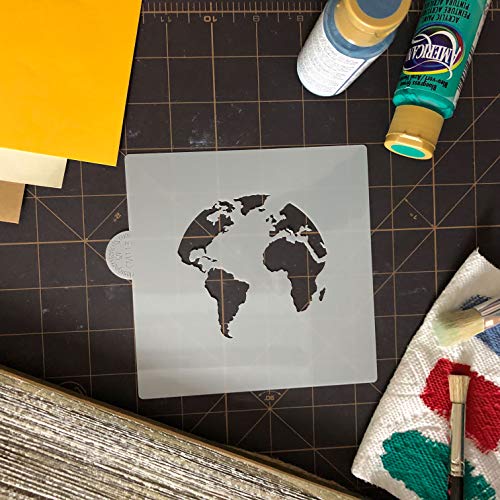 Designer Stencils CM113 - Plantilla para galletas y manualidades, diseño de mapa del mundo