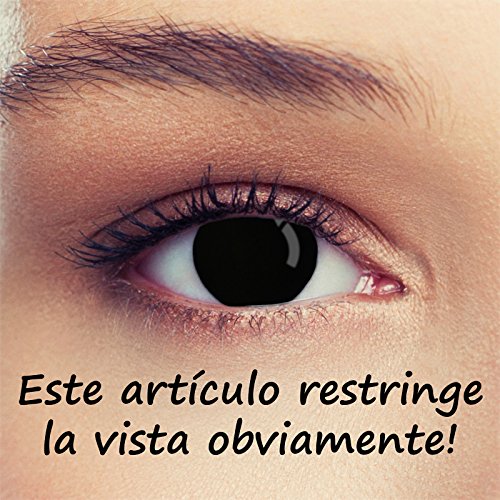 Designlenses, Dos lentillas de color negro totalmente para Halloween zombie disfraz lentes sin dioprtías/corregir + gratis caso de lente „Blind Black"