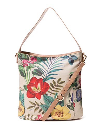 Desigual - Bag Clio Yakarta Mini Women, Shoppers y bolsos de hombro Mujer, Blanco (Crudo), 16.5x31.5x33 cm (B x H T)