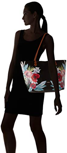 Desigual - Bag Oima Capri Zipper Women, Shoppers y bolsos de hombro Mujer, Negro, 13x28x30 cm (B x H T)