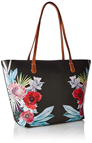 Desigual - Bag Oima Capri Zipper Women, Shoppers y bolsos de hombro Mujer, Negro, 13x28x30 cm (B x H T)
