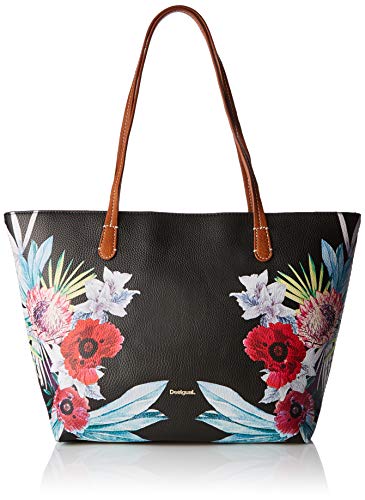 Desigual - Bag Oima Capri Zipper Women, Shoppers y bolsos de hombro Mujer, Negro, 13x28x30 cm (B x H T)