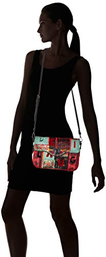 Desigual Bag Patch 1970 Amorgos, Bandolera para Mujer, Grün (Green Aloe), 16x6x26 centimeters (B x H x T)