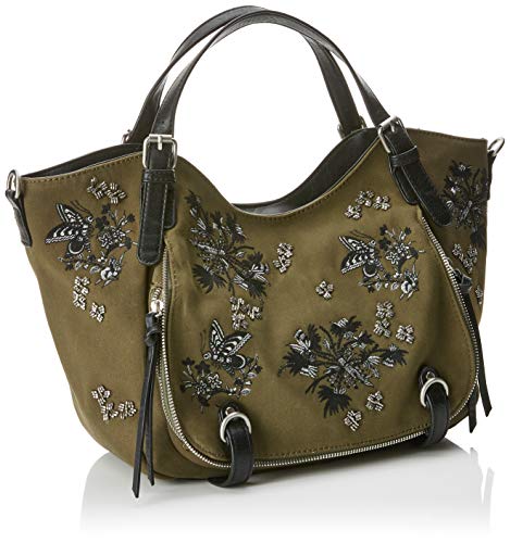 Desigual - Bols_carnaby Rotterdam, Shoppers y bolsos de hombro Mujer, Verde (Kaki), 15x30x31 cm (B x H T)