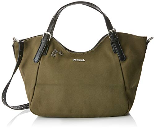Desigual - Bols_carnaby Rotterdam, Shoppers y bolsos de hombro Mujer, Verde (Kaki), 15x30x31 cm (B x H T)
