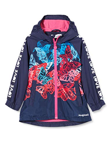 Desigual Chaq_Fresas Abrigo, Azul (Navy 5000), 104 (Talla del Fabricante: 3/4) para Niñas