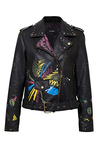 Desigual Chaqueta Brush Mickey Negra de Mujer. 38 Negro