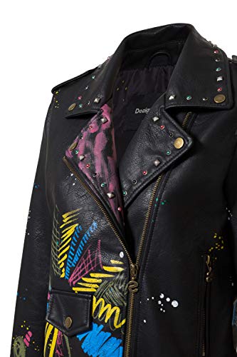 Desigual Chaqueta Brush Mickey Negra de Mujer. 38 Negro