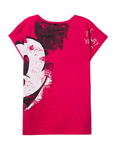 Desigual Girl Knit T-Shirt Short Sleeve (TS_Earwig) Camiseta, Rojo (Pink Fuschia 3022), 128 (Talla del Fabricante: 7/8) para Niñas