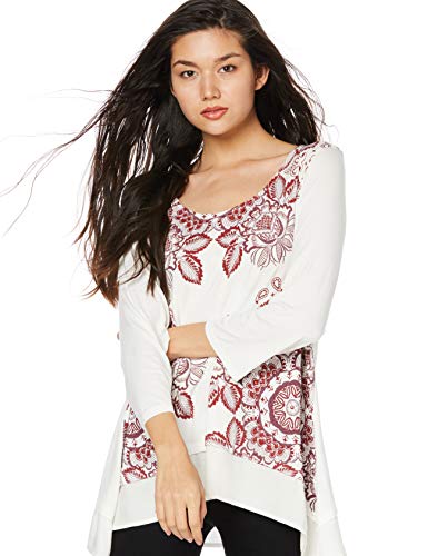 Desigual Kassandra - Camiseta para mujer - Blanco - EU Small