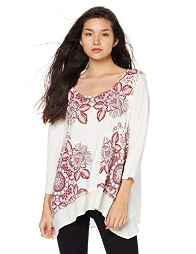 Desigual Kassandra - Camiseta para mujer - Blanco - EU Small