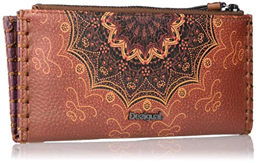 Desigual Mandala, Monedero Alargado para Mujer, Marrón (Cognac), 9.5 cm