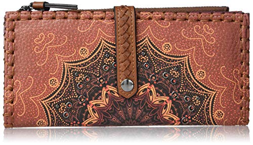 Desigual Mandala, Monedero Alargado para Mujer, Marrón (Cognac), 9.5 cm