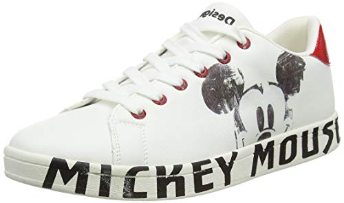 Desigual Shoes_Cosmic_Mickey, Zapatillas para Mujer, Blanco, 41 EU