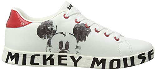 Desigual Shoes_Cosmic_Mickey, Zapatillas para Mujer, Blanco, 41 EU
