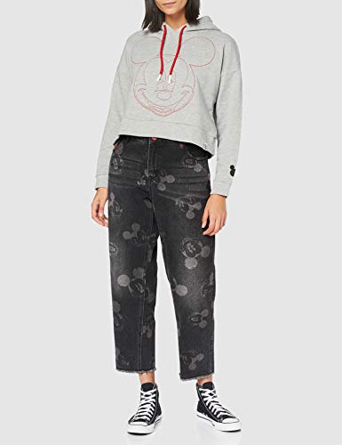 Desigual Sweat_Mickey Sudadera, Negro, L para Mujer