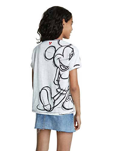 Desigual TS_Mickey Camiseta, Blanco (Blanco 1000), 140 (Talla del Fabricante: 9/10) para Niñas