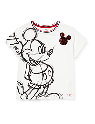 Desigual TS_Mickey Camiseta, Blanco (Blanco 1000), 140 (Talla del Fabricante: 9/10) para Niñas