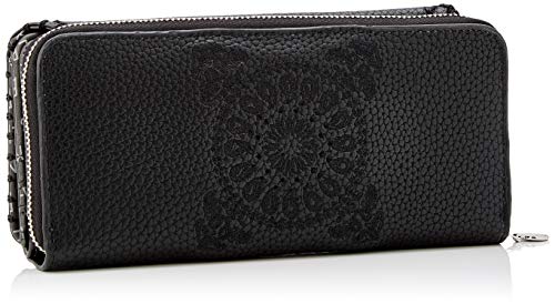Desigual Wallet Soft Bandana Maria, Billetera para Mujer, Negro (Negro), 3x9.5x20.2 cm (B x H x T)